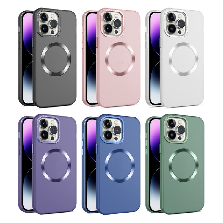 For iPhone 14 CD Texture MagSafe Frosted Translucent Phone Case(Royal Blue) - iPhone 14 Cases by PMC Jewellery | Online Shopping South Africa | PMC Jewellery