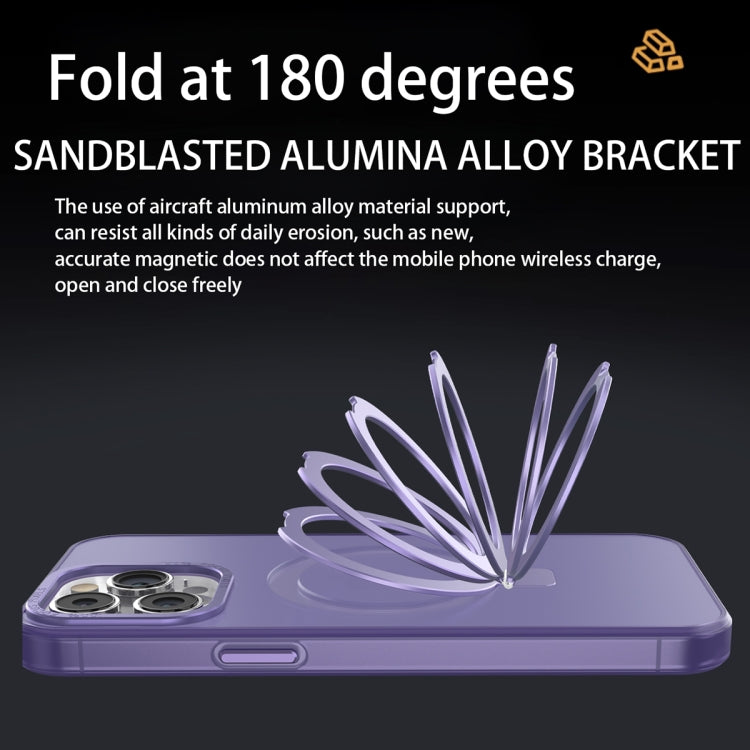 For iPhone 13 Pro MagSafe Metal Holder Frosted Translucent Phone Case(Royal Blue) - free shipping - PMC TechLife - Order now!