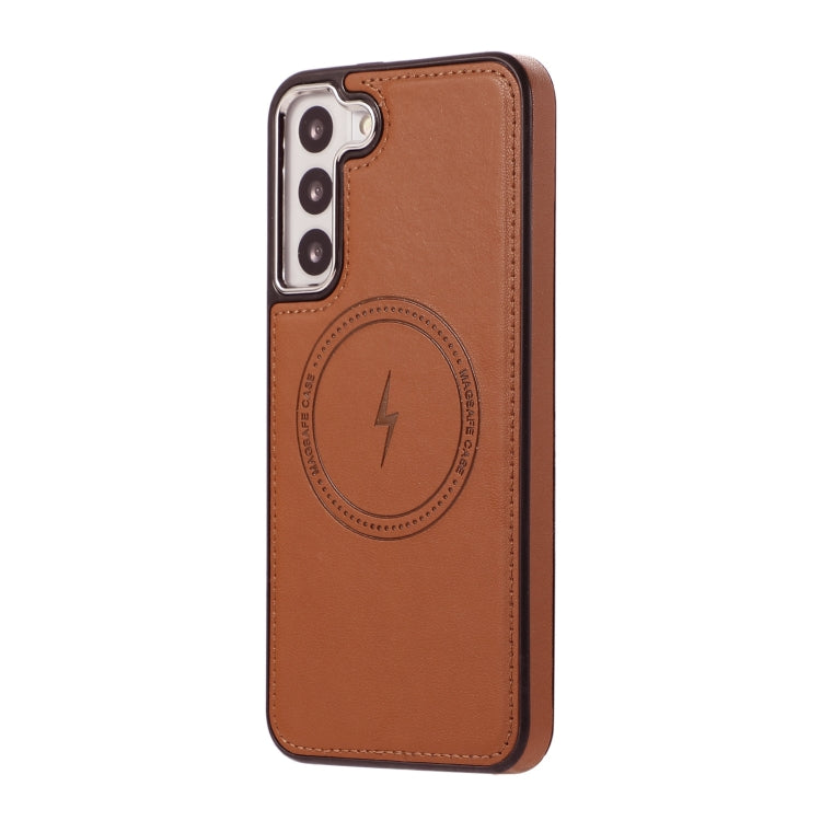 For Samsung Galaxy S23+ 5G Side Leather Magsafe Phone Case(Brown) - Galaxy S23+ 5G Cases by PMC Jewellery | Online Shopping South Africa | PMC Jewellery