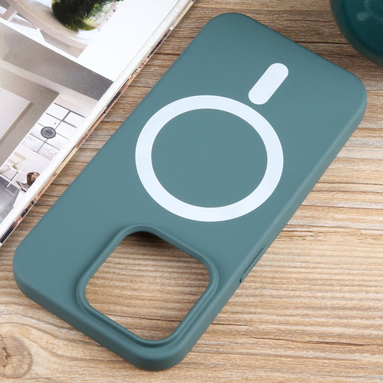 For iPhone 14 Pro MagSafe Liquid Silicone Phone Case(Deep Green) - iPhone 14 Pro Cases by PMC Jewellery | Online Shopping South Africa | PMC Jewellery