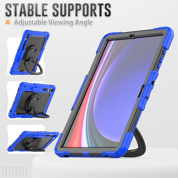 For Samsung Galaxy Tab S9+ / S10+ D Type Silicone Hybrid PC Tablet Case with Handle Holder(Blue) - Galaxy Tab S9+ Cases by PMC Jewellery | Online Shopping South Africa | PMC Jewellery | Buy Now Pay Later Mobicred