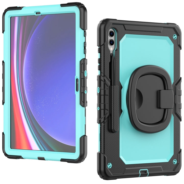 For Samsung Galaxy Tab S9+ / S10+ D Type Silicone Hybrid PC Tablet Case with Handle Holder(Light Blue PC) - Galaxy Tab S9+ Cases by PMC Jewellery | Online Shopping South Africa | PMC Jewellery | Buy Now Pay Later Mobicred