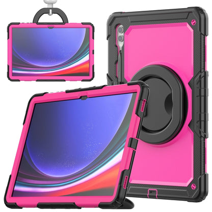 For Samsung Galaxy Tab S10 Ultra D Type Silicone Hybrid PC Tablet Case with Handle Holder(Rose Red PC) - Galaxy Tab S9 Ultra Cases by PMC Jewellery | Online Shopping South Africa | PMC Jewellery | Buy Now Pay Later Mobicred