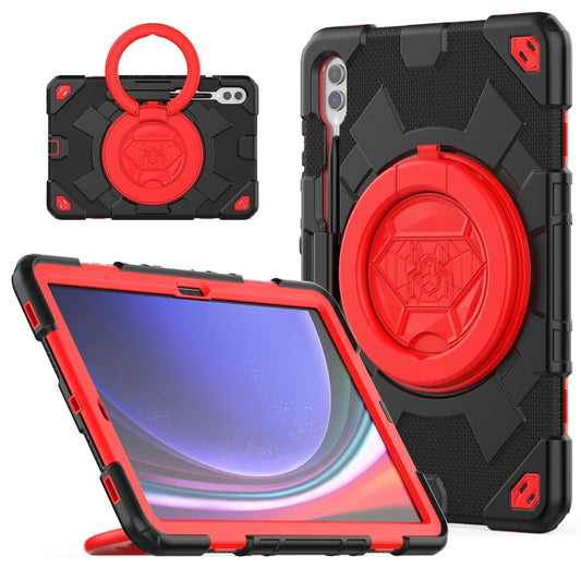 For Samsung Galaxy Tab S9+ / S10+ Spider Rotation Handle Silicone Hybrid PC Tablet Case(Black Red) - Galaxy Tab S9+ Cases by PMC Jewellery | Online Shopping South Africa | PMC Jewellery | Buy Now Pay Later Mobicred