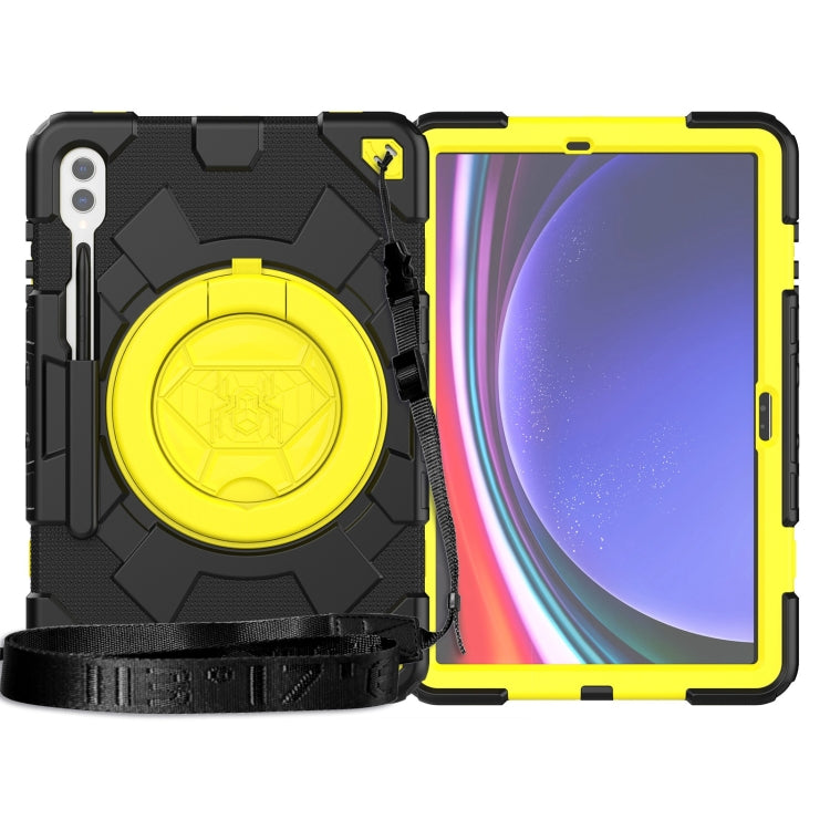 For Samsung Galaxy Tab S9+ / S10+ Spider Rotation Handle Silicone Hybrid PC Tablet Case(Black Yellow) - Galaxy Tab S9+ Cases by PMC Jewellery | Online Shopping South Africa | PMC Jewellery | Buy Now Pay Later Mobicred