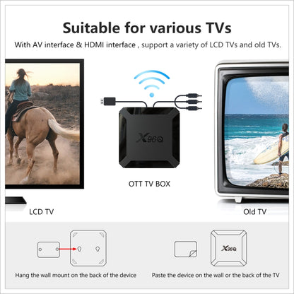 X96Q HD 4K Smart TV Box without Wall Mount, Android 10.0, Allwinner H313 Quad Core ARM Cortex A53 , Support TF Card, HDMI, RJ45, AV, USBx2, Specification:1GB+8GB - Allwinner H3 by PMC Jewellery | Online Shopping South Africa | PMC Jewellery | Buy Now Pay Later Mobicred