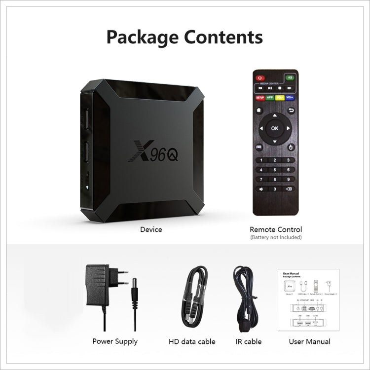 X96Q HD 4K Smart TV Box without Wall Mount, Android 10.0, Allwinner H313 Quad Core ARM Cortex A53 , Support TF Card, HDMI, RJ45, AV, USBx2, Specification:1GB+8GB - Allwinner H3 by PMC Jewellery | Online Shopping South Africa | PMC Jewellery | Buy Now Pay Later Mobicred