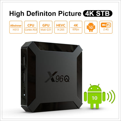 X96Q HD 4K Smart TV Box without Wall Mount, Android 10.0, Allwinner H313 Quad Core ARM Cortex A53 , Support TF Card, HDMI, RJ45, AV, USBx2, Specification:1GB+8GB - Allwinner H3 by PMC Jewellery | Online Shopping South Africa | PMC Jewellery | Buy Now Pay Later Mobicred