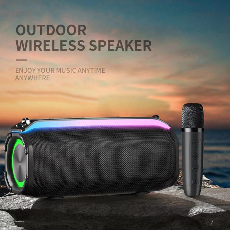 New RiXing NR8809 20W Outdoor Portable TWS Smart Wireless Bluetooth Speaker, Style:Dual Mic(Black) - Desktop Speaker by NewRixing | Online Shopping South Africa | PMC Jewellery | Buy Now Pay Later Mobicred