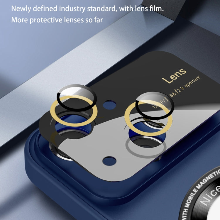 For iPhone 14 Large Glass Window Magnetic Magsafe Phone Case with Lens Film(Black) - iPhone 14 Cases by PMC Jewellery | Online Shopping South Africa | PMC Jewellery