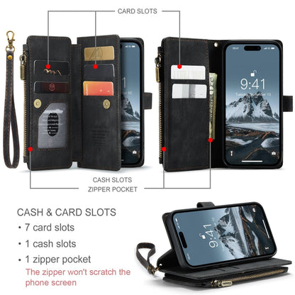 For iPhone 15 Pro Max CaseMe C30 Multifunctional Leather Phone Case(Black) - iPhone 15 Pro Max Cases by CaseMe | Online Shopping South Africa | PMC Jewellery | Buy Now Pay Later Mobicred