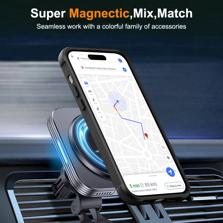 For iPhone 14 Pro MagSafe Magnetic Rotating Holder Phone Case(Black) - iPhone 14 Pro Cases by PMC TechLife | Online Shopping South Africa | PMC TechLife