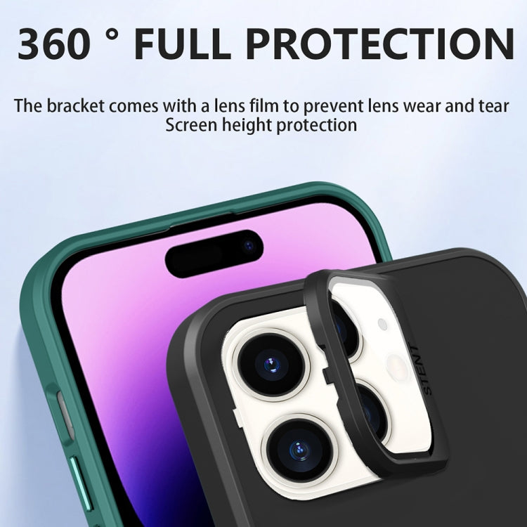 For iPhone 11 Skin Feel Lens Holder PC + TPU Phone Case(Green) - iPhone 11 Cases by PMC Jewellery | Online Shopping South Africa | PMC Jewellery | Buy Now Pay Later Mobicred