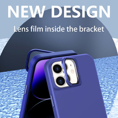 For iPhone 11 Skin Feel Lens Holder PC + TPU Phone Case(Green) - iPhone 11 Cases by PMC Jewellery | Online Shopping South Africa | PMC Jewellery | Buy Now Pay Later Mobicred