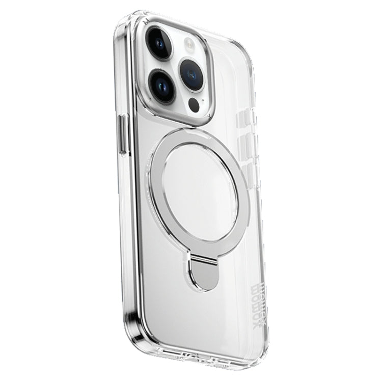 For iPhone 15 Pro Max MOMAX Magsafe Metal Holder Clear Phone Case(Transparent) - iPhone 15 Pro Max Cases by MOMAX | Online Shopping South Africa | PMC Jewellery | Buy Now Pay Later Mobicred