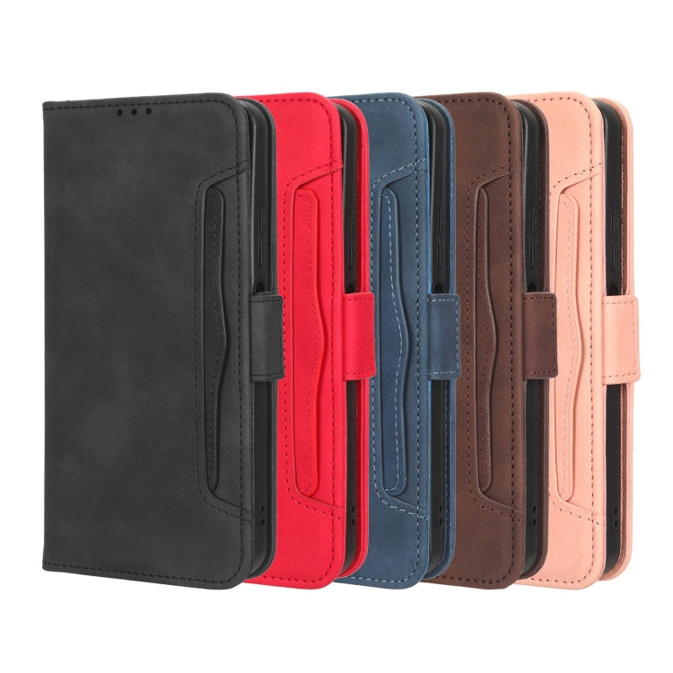 For iPhone 16 Plus Skin Feel Calf Texture Card Slots Leather Phone Case(Blue) - iPhone 16 Plus Cases by PMC TechLife | Online Shopping South Africa | PMC TechLife | Buy Now Pay Later Mobicred
