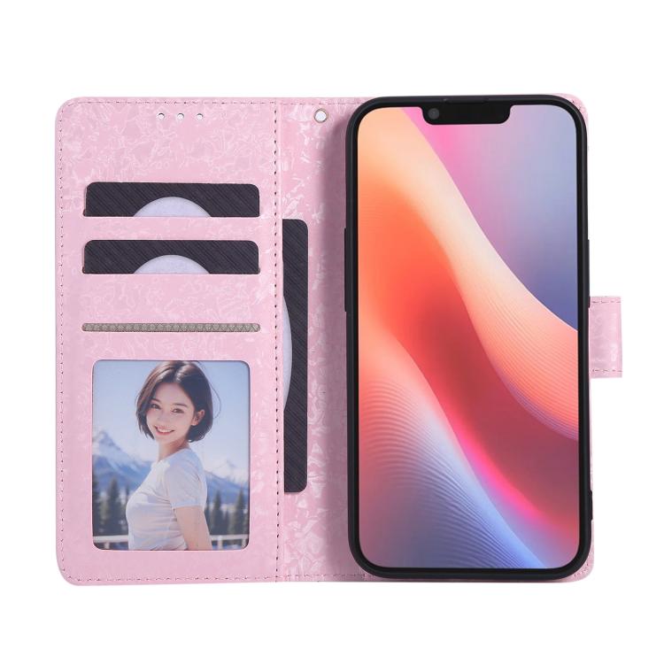 For iPhone 16e Bronzing Painting RFID Leather Case(Rose Flower) - iPhone 16e Cases by PMC TechLife | Online Shopping South Africa | PMC TechLife | Buy Now Pay Later Mobicred