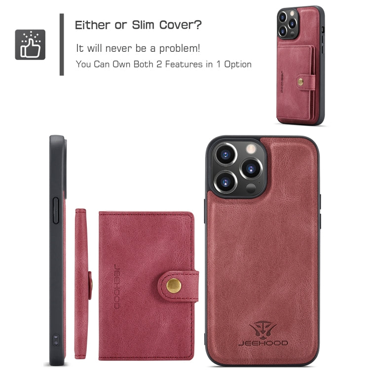 For iPhone 15 Pro Max JEEHOOD Retro Magnetic Detachable Leather Phone Case(Red) - iPhone 15 Pro Max Cases by JEEHOOD | Online Shopping South Africa | PMC Jewellery | Buy Now Pay Later Mobicred