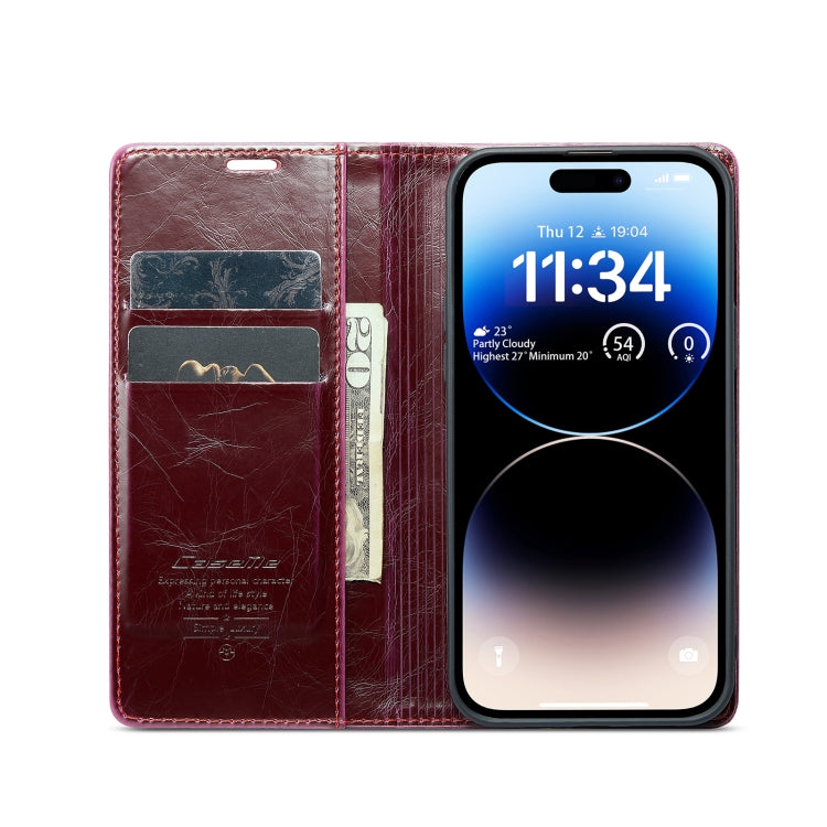 For iPhone 15 Pro CaseMe 003 Crazy Horse Texture Leather Phone Case(Red) - iPhone 15 Pro Cases by CaseMe | Online Shopping South Africa | PMC Jewellery | Buy Now Pay Later Mobicred