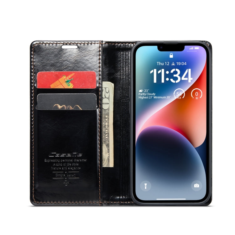 For iPhone 15 CaseMe 003 Crazy Horse Texture Leather Phone Case(Black) - iPhone 15 Cases by CaseMe | Online Shopping South Africa | PMC Jewellery | Buy Now Pay Later Mobicred