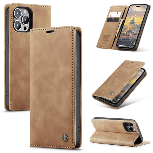 For iPhone 15 Pro Max CaseMe 013 Multifunctional Horizontal Flip Leather Phone Case(Brown) - iPhone 15 Pro Max Cases by CaseMe | Online Shopping South Africa | PMC Jewellery | Buy Now Pay Later Mobicred