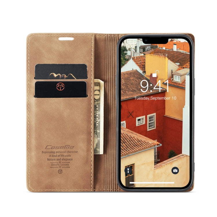 For iPhone 15 Plus CaseMe 013 Multifunctional Horizontal Flip Leather Phone Case(Brown) - iPhone 15 Plus Cases by CaseMe | Online Shopping South Africa | PMC Jewellery | Buy Now Pay Later Mobicred