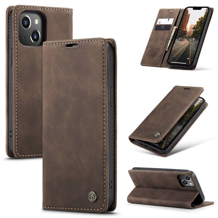 For iPhone 15 CaseMe 013 Multifunctional Horizontal Flip Leather Phone Case(Coffee) - iPhone 15 Cases by CaseMe | Online Shopping South Africa | PMC Jewellery | Buy Now Pay Later Mobicred