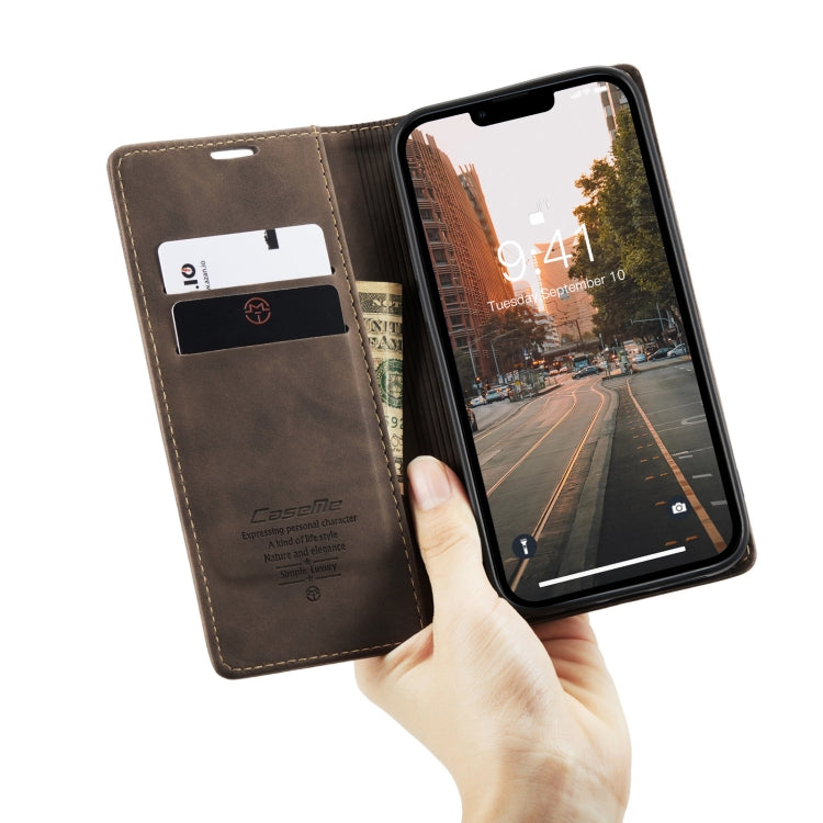 For iPhone 15 CaseMe 013 Multifunctional Horizontal Flip Leather Phone Case(Coffee) - iPhone 15 Cases by CaseMe | Online Shopping South Africa | PMC Jewellery | Buy Now Pay Later Mobicred