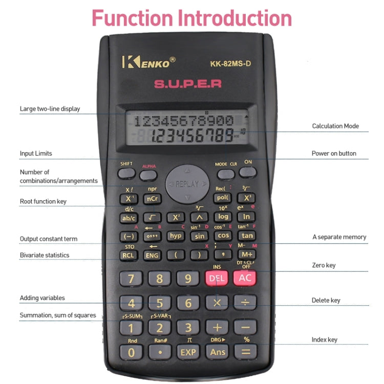 Multifunctional Scientific Function Calculator Middle School Student Exam Calculator - free shipping - PMC TechLife - Order now!