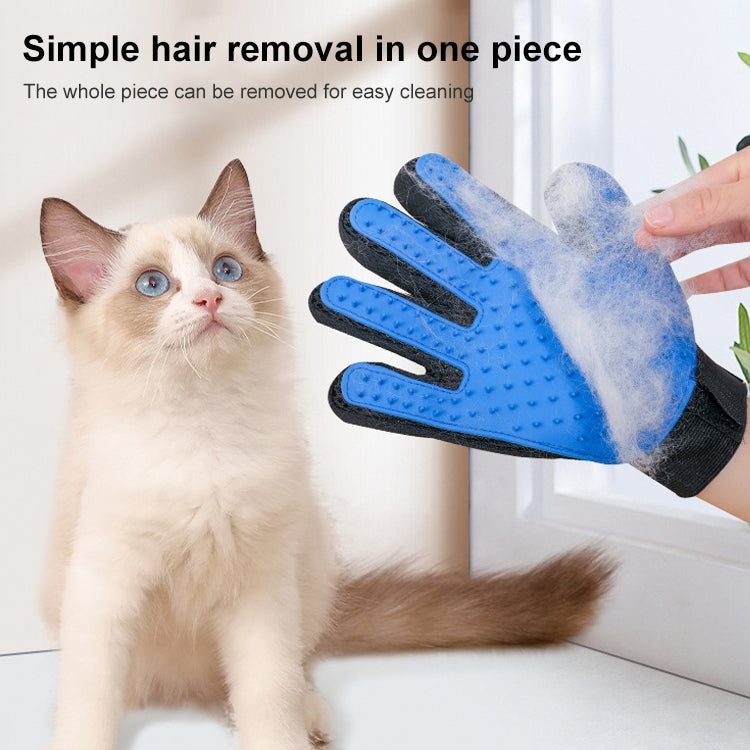 Rubber Cat Grooming Gloves Pet Cleaning Hair Brushes Bathing Supplies, Spec:Left-Blue - Brushes & Combs by PMC Jewellery | Online Shopping South Africa | PMC Jewellery