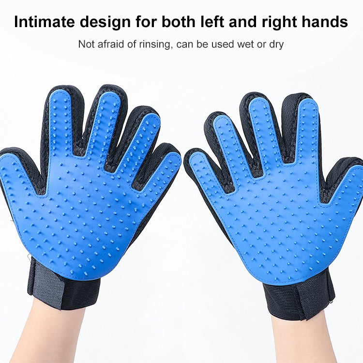 Rubber Cat Grooming Gloves Pet Cleaning Hair Brushes Bathing Supplies, Spec:Left-Blue - Brushes & Combs by PMC Jewellery | Online Shopping South Africa | PMC Jewellery