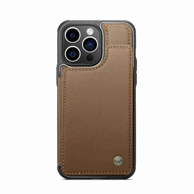 For iPhone 15 Pro Max CaseMe C22 Card Slots Holder RFID Anti-theft Phone Case(Brown) - iPhone 15 Pro Max Cases by CaseMe | Online Shopping South Africa | PMC Jewellery | Buy Now Pay Later Mobicred