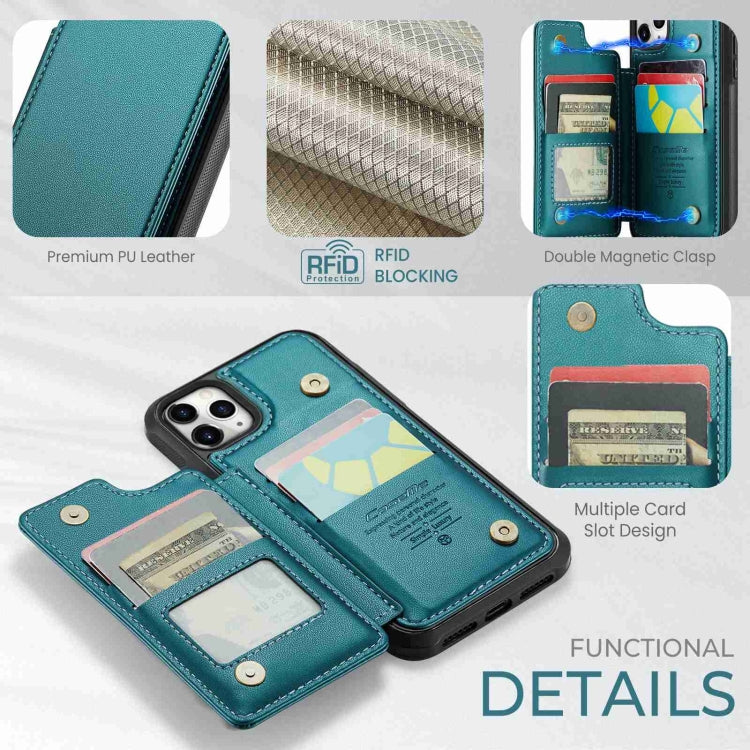 For iPhone 11 Pro Max CaseMe C22 Card Slots Holder RFID Anti-theft Phone Case(Blue Green) - iPhone 11 Pro Max Cases by CaseMe | Online Shopping South Africa | PMC Jewellery | Buy Now Pay Later Mobicred