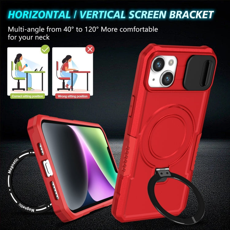 For iPhone 14 Sliding Camshield Magsafe Holder TPU Hybrid PC Phone Case(Red) - iPhone 14 Cases by PMC Jewellery | Online Shopping South Africa | PMC Jewellery