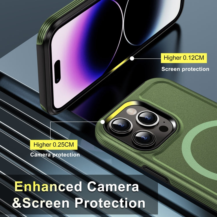 For iPhone 14 Pro Shield Armor MagSafe TPU Hybrid PC Phone Case(Grass Green) - iPhone 14 Pro Cases by PMC Jewellery | Online Shopping South Africa | PMC Jewellery