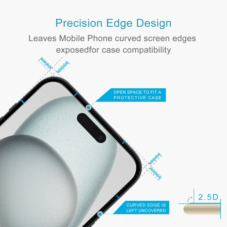 For iPhone 15 / 15 Pro 50pcs 0.26mm 9H 2.5D Tempered Glass Film - iPhone 15 Tempered Glass by PMC Jewellery | Online Shopping South Africa | PMC Jewellery | Buy Now Pay Later Mobicred