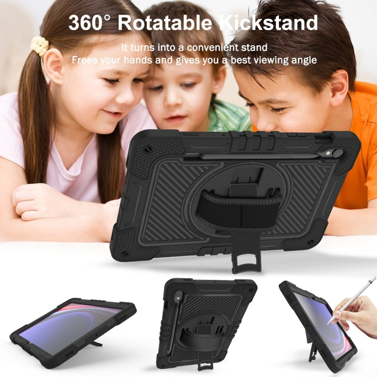 For Samsung Galaxy Tab S9 360 Degree Rotation PC Contrast Silicone Tablet Case(Black) - free shipping - PMC Jewellery - Order now!