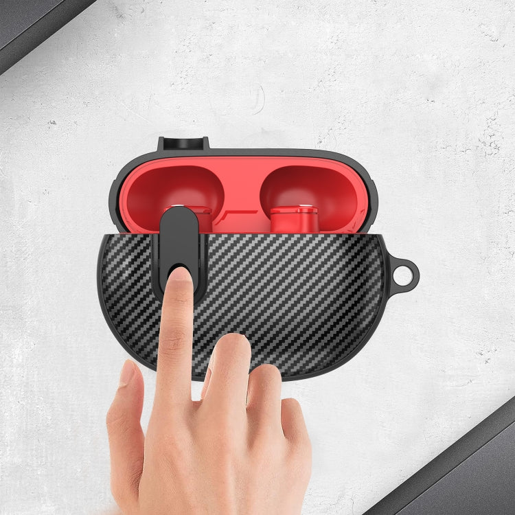 For Beats Studio Buds Switch Carbon Fiber Wireless Earphones Protective Case(Black Yellow) - Other Case by PMC Jewellery | Online Shopping South Africa | PMC Jewellery | Buy Now Pay Later Mobicred