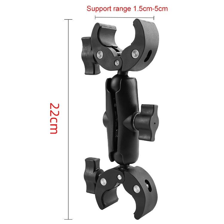 Motorcycle Dual-heads Crabs Clamps Handlebar Fixed Mount, Length:22cm - Mount & Holder by PMC TechLife | Online Shopping South Africa | PMC TechLife | Buy Now Pay Later Mobicred