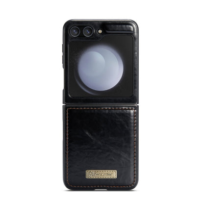 For Samsung Galaxy Z Flip5 CaseMe 003 PU + PC Business Style Crazy Horse Texture Leather Phone Case(Black) - Galaxy Z Flip5 Cases by CaseMe | Online Shopping South Africa | PMC Jewellery | Buy Now Pay Later Mobicred