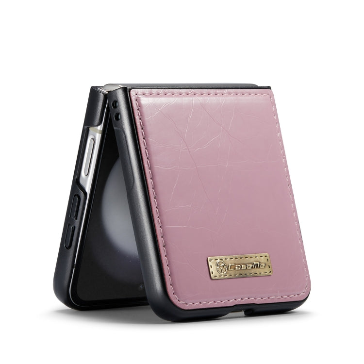 For Samsung Galaxy Z Flip5 CaseMe 003 PU + PC Business Style Crazy Horse Texture Leather Phone Case(Pink) - Galaxy Z Flip5 Cases by CaseMe | Online Shopping South Africa | PMC Jewellery | Buy Now Pay Later Mobicred