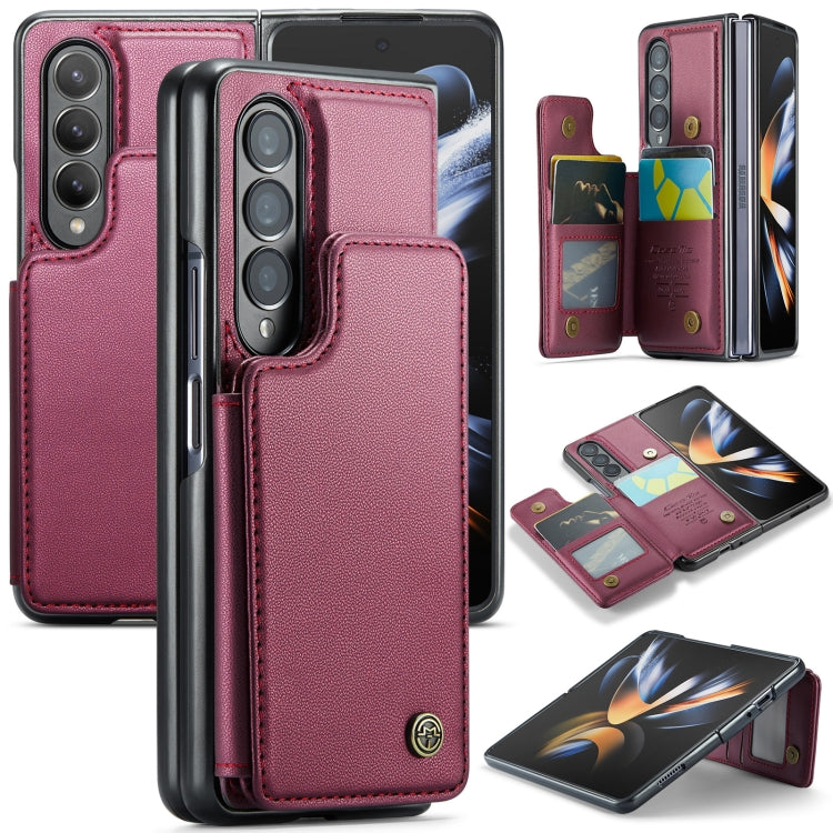 For Samsung Galaxy Z Fold4 5G CaseMe C22 PC+TPU Business Style RFID Anti-theft Leather Phone Case(Wine Red) - Galaxy Z Fold4 5G Cases by CaseMe | Online Shopping South Africa | PMC Jewellery | Buy Now Pay Later Mobicred