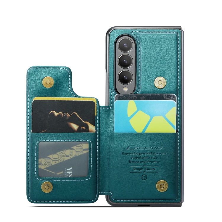 For Samsung Galaxy Z Fold4 5G CaseMe C22 PC+TPU Business Style RFID Anti-theft Leather Phone Case(Blue Green) - Galaxy Z Fold4 5G Cases by CaseMe | Online Shopping South Africa | PMC Jewellery | Buy Now Pay Later Mobicred