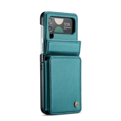 For Samsung Galaxy Z Flip4 5G CaseMe C22 PC+TPU Business Style RFID Anti-theft Leather Phone Case(Blue Green) - Galaxy Z Flip4 5G Cases by CaseMe | Online Shopping South Africa | PMC Jewellery | Buy Now Pay Later Mobicred