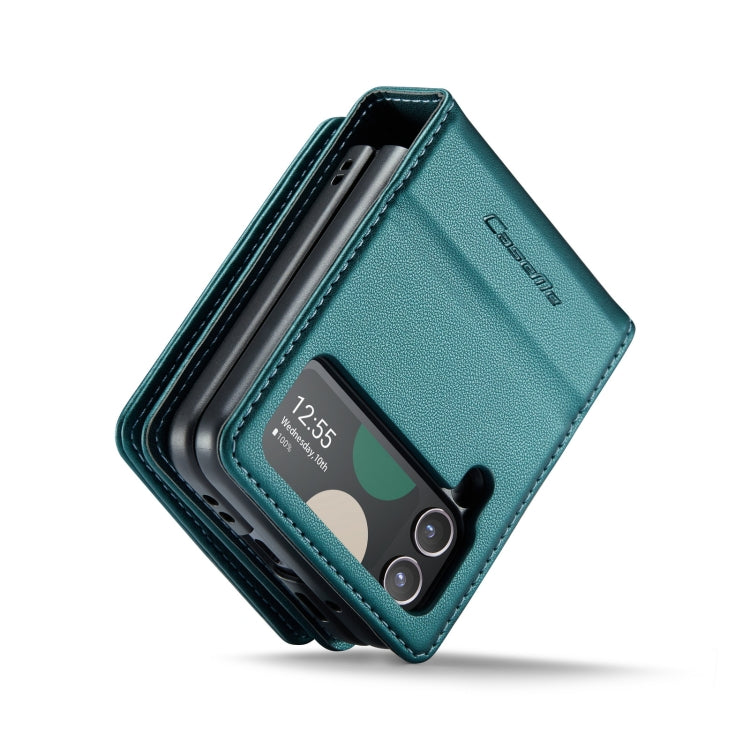 For Samsung Galaxy Z Flip3 5G CaseMe C22 PC+TPU Business Style RFID Anti-theft Leather Phone Case(Blue Green) - Galaxy Phone Cases by CaseMe | Online Shopping South Africa | PMC Jewellery | Buy Now Pay Later Mobicred