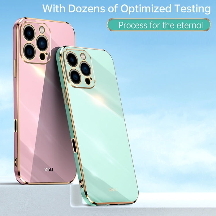 For iPhone 16 Pro XINLI Straight Edge 6D Electroplate TPU Phone Case(Celestial Blue) - iPhone 16 Pro Cases by XINLI | Online Shopping South Africa | PMC Jewellery | Buy Now Pay Later Mobicred