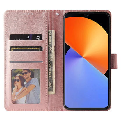 For Infinix Note 30i 3 Card Slots Multifunctional Leather Phone Case(Rose Gold) - Infinix Cases by PMC Jewellery | Online Shopping South Africa | PMC Jewellery | Buy Now Pay Later Mobicred