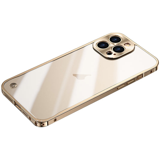 For iPhone 15 Pro Max Metal Frame Frosted PC Shockproof Phone Case(Gold) - iPhone 15 Pro Max Cases by PMC Jewellery | Online Shopping South Africa | PMC Jewellery