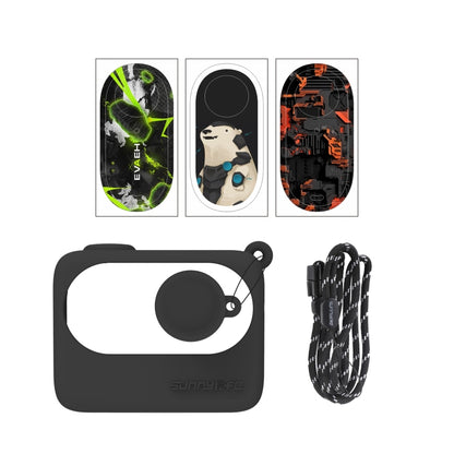 For Insta360 GO 3 Sunnylife Silicone Case Stickers Skin Wrap Lens Cover with Neck Strap(Black) - Case & Bags by Sunnylife | Online Shopping South Africa | PMC Jewellery | Buy Now Pay Later Mobicred