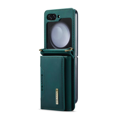 For Samsung Galaxy Z Flip5 5G DG.MING M2 Series Card Bag Magnetic Leather Phone Case(Green) - Galaxy Z Flip5 Cases by DG.MING | Online Shopping South Africa | PMC Jewellery